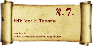Mácsik Tamara névjegykártya